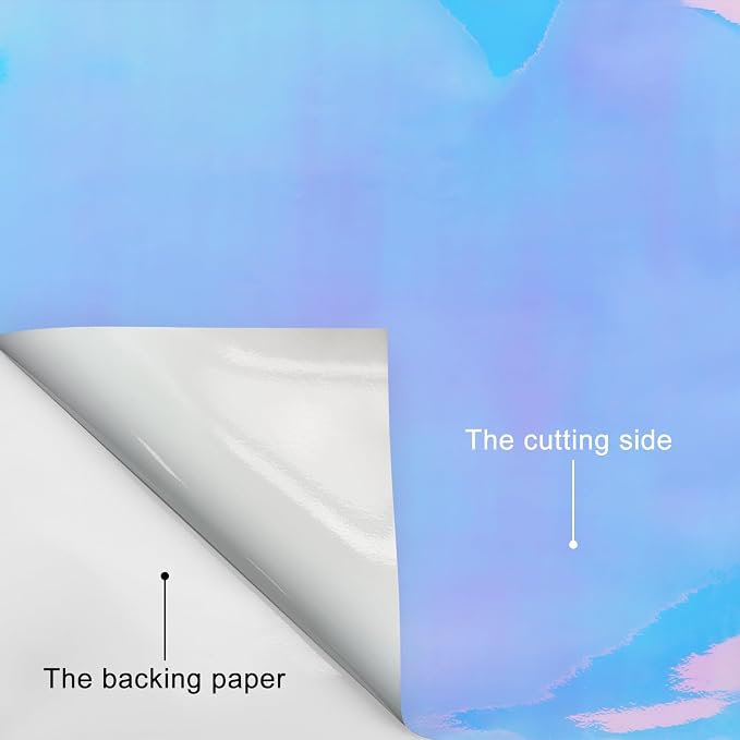 Holographic Vinyl, 9 Sheets 12"x12" Holographic Vinyl Permanent Multi Color