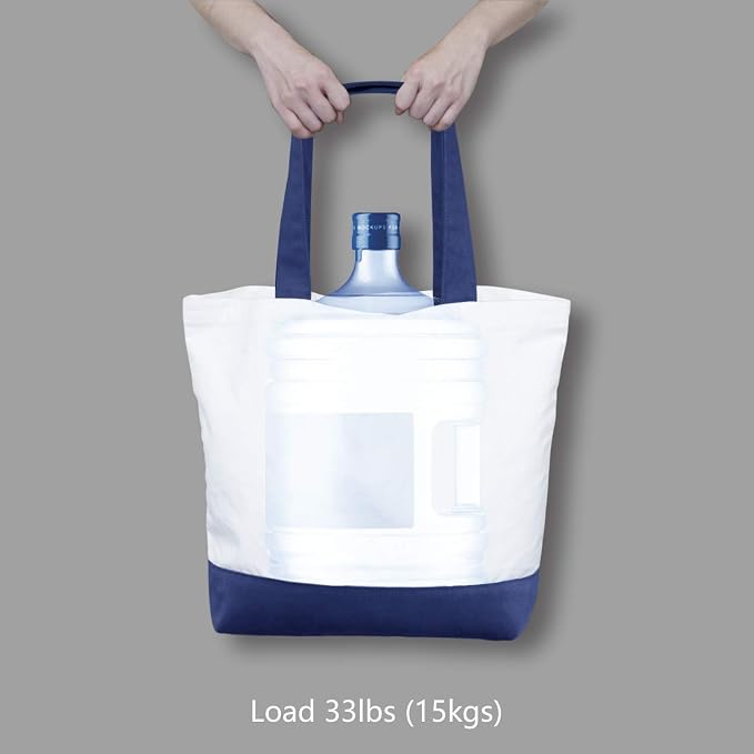 TOPDesign 6-Pack Super Strong Large 12oz Cotton Canvas Tote Bag, Reusable