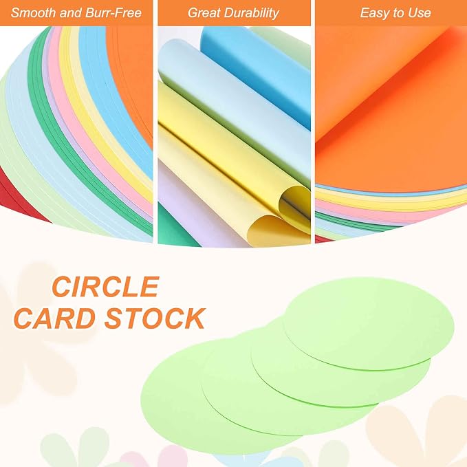 MECCANIXITY 24 Pcs Circle Card Stock, 5.9 Inch Round Cutouts Paper Thick