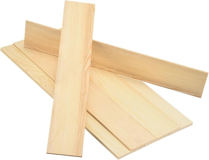 MECCANIXITY 10Pcs Wood Strips Slats, 5/64" x 2" x 12" Thin Wood Sticks Flat