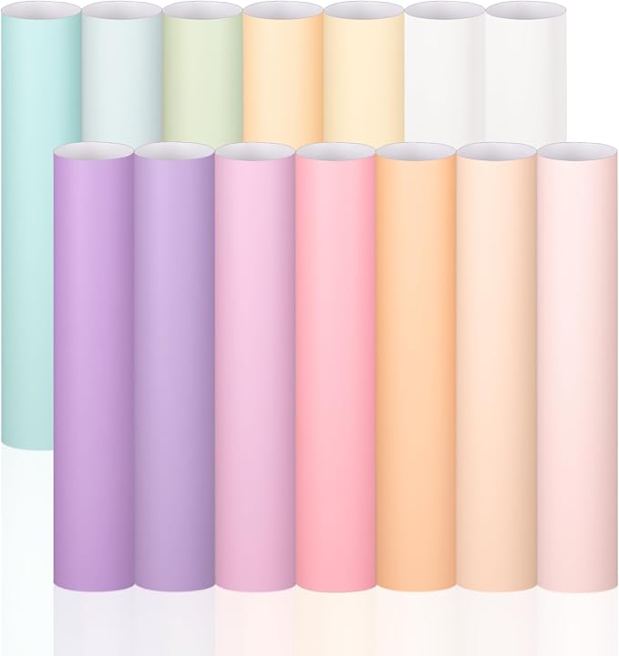 VINYL FROG Pastel Adhesive Vinyl Bundle -14 Sheets 12 Boho Permanent Vinyl +2
