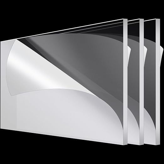Roowest 3 Pcs 24'' x 36'' 1/4 Inch Thick Clear Acrylic Sheets Plastic Panels