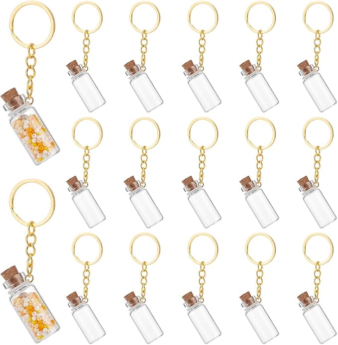 UNICRAFTALE 15Pcs Mini Glass Bottles 3ml Glass Vials