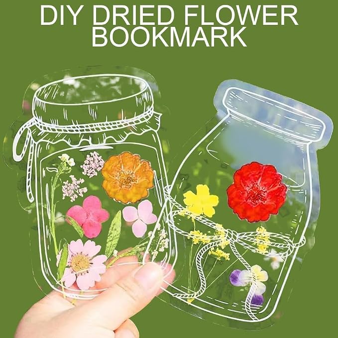 Dried Flower Bookmark Making, Handmade Clear Plastic Floral Book Marks