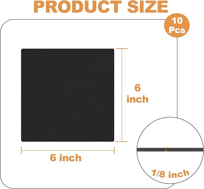 Storystore 10 Pcs 1/8" Thick Foam Padding Sheets