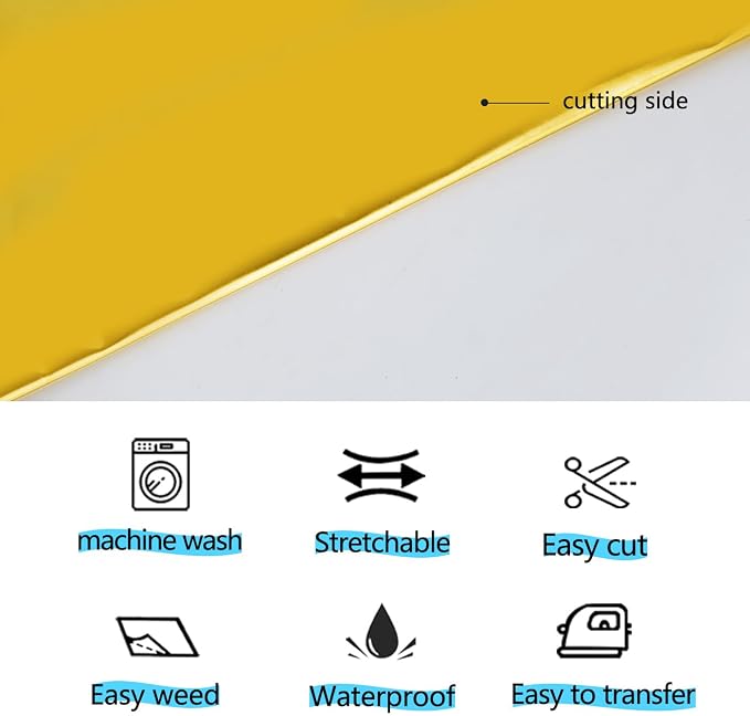 guangyintong Soft Metal Heat Transfer Vinyl Glossy Gold HTV Rolls, HTV Vinyl