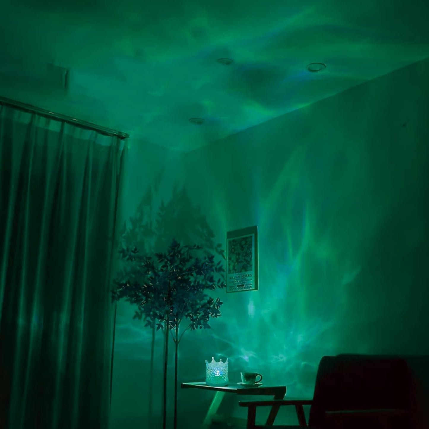 Ocean Wave Ceiling Projector, Northern Lights 16 Colors Water Lights Projector, Water Ripple Ambient Night Light with Remote, Touch Control Aurora Projector for Bedroom,Room Decor,Kids Room (Crown)