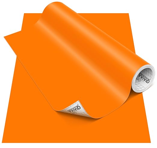 VViViD DECO65 Matte Pastel Light Orange Permanent Adhesive Craft Vinyl