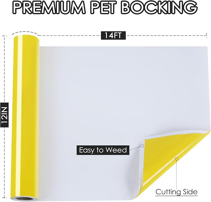 TORC Yellow Permanent Vinyl 12" x 14 FT Glossy Yellow Adhesive Vinyl Roll