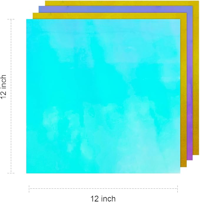 Holographic Heat Transfer Vinyl- 12" x 12'' 4 Sheets Holographic HTV