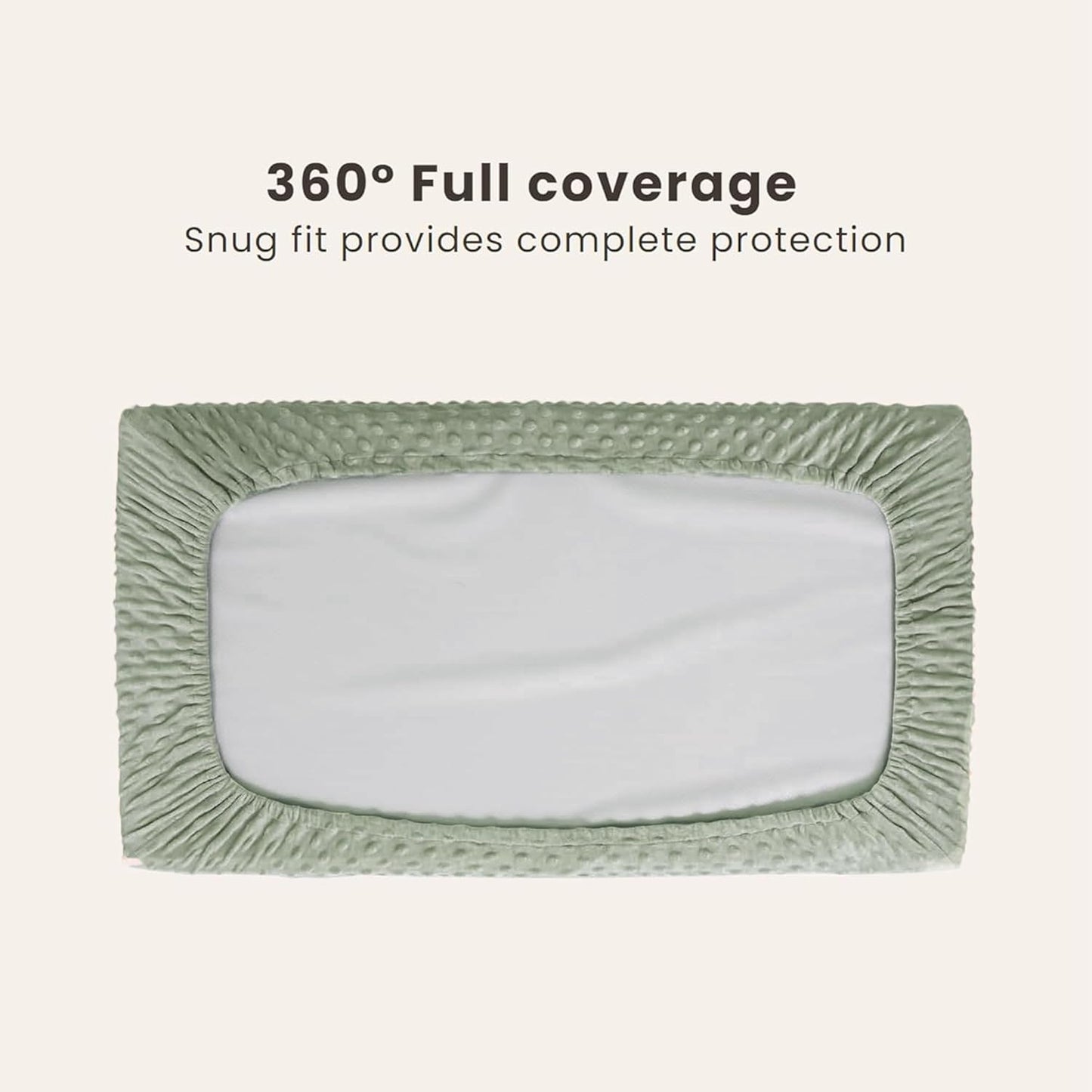 Konssy 2 Pack Minky Changing Pad Cover, Soft Minky Dots Plush Diaper Changing Table Cover Set, Breathable Changing Pad Sheets for Baby Girls Boys (Sprout,Fog Green)
