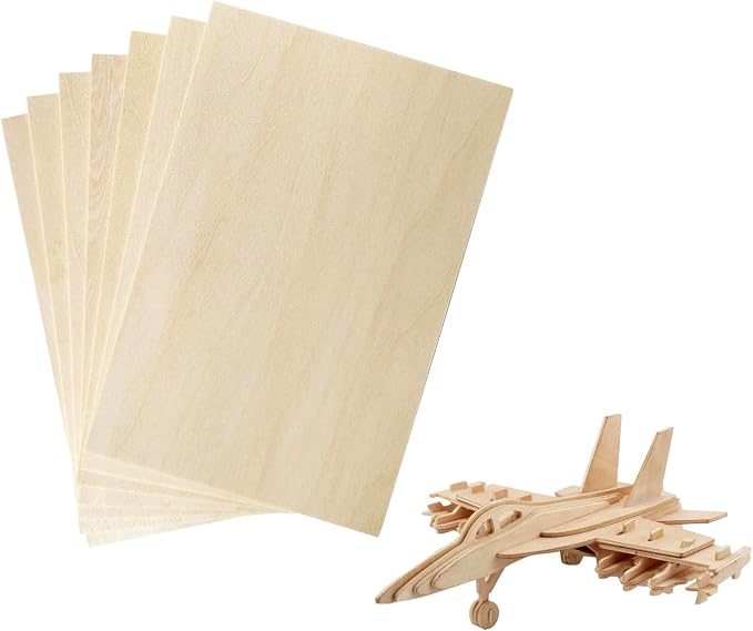 20 Pack Wood Sheets 5.9 x 3.9 x 0.08 Inch Basswood Sheets Unfinished Balsa Wood
