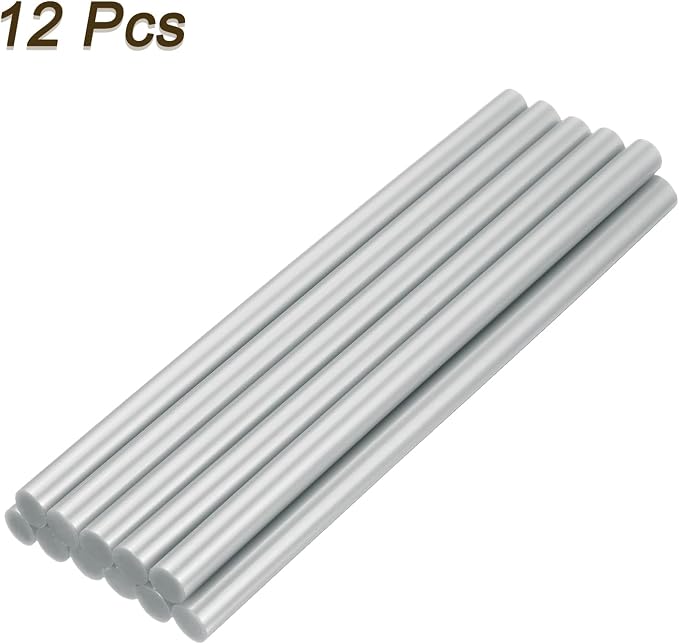 uxcell Mini Hot Glue Sticks for Glue Gun 11mm x 200mm Metallic Silver 12pcs