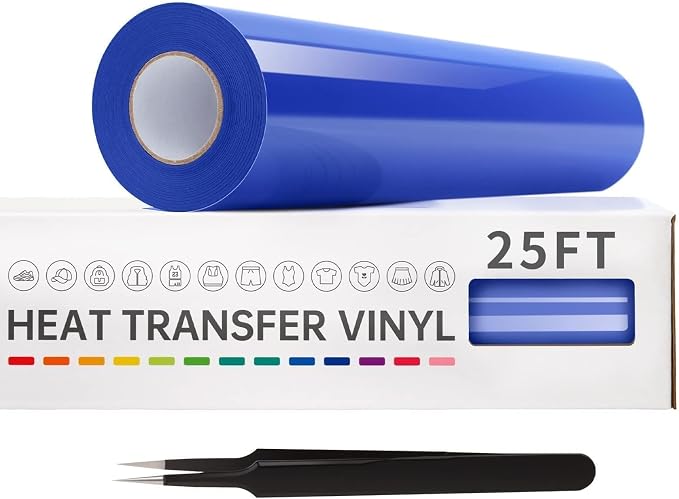 VinylRus Heat Transfer Vinyl-12” x 25FT Iron on Vinyl Roll