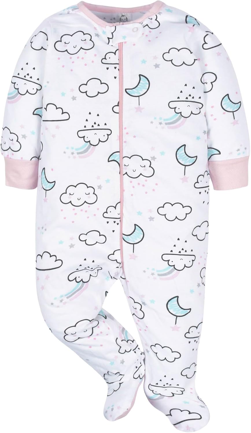 Gerber Baby Girls 4 Pack Sleep 'N Play Footie