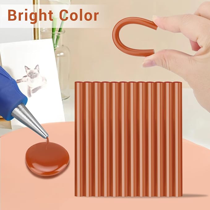Manarty Brick Red Hot Glue Stick, Adhesive EVA Glue Sticks Standard