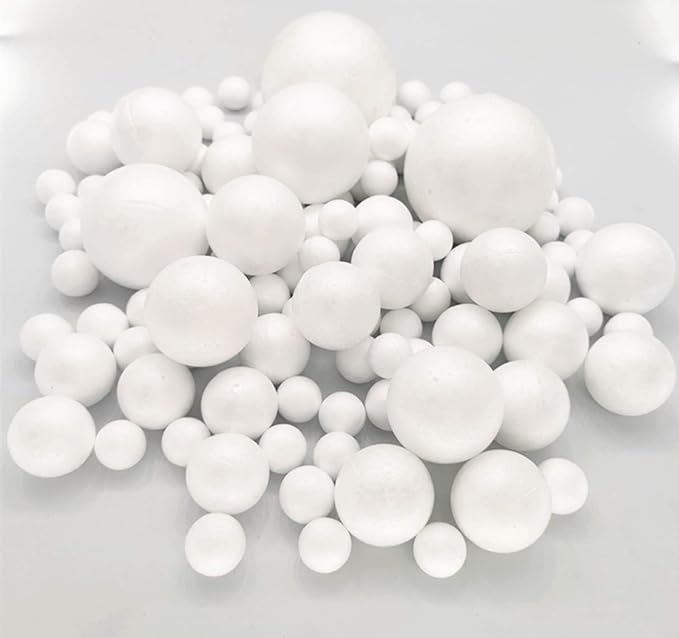 129 Pack Craft Foam Balls, 7 Sizes Including 1-4 Inches, Foam Balls
