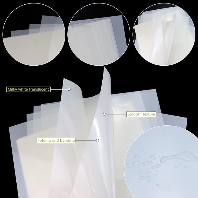 FSWCCK 25 Pcs 10mil 12 x 12 Inch Milky Translucent PET Blank Stencil Sheets