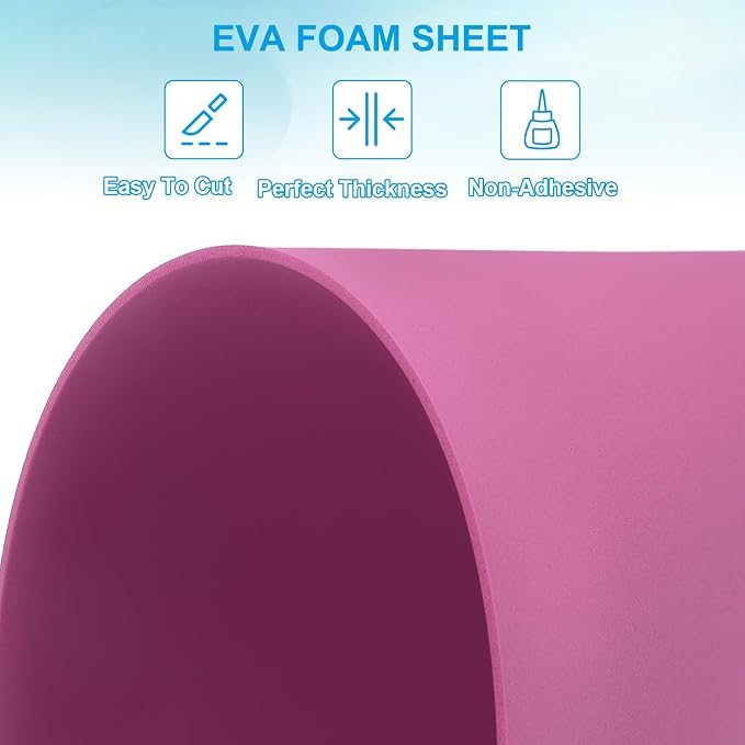 PATIKIL 30 Pack EVA Foam Sheets, Rose Red