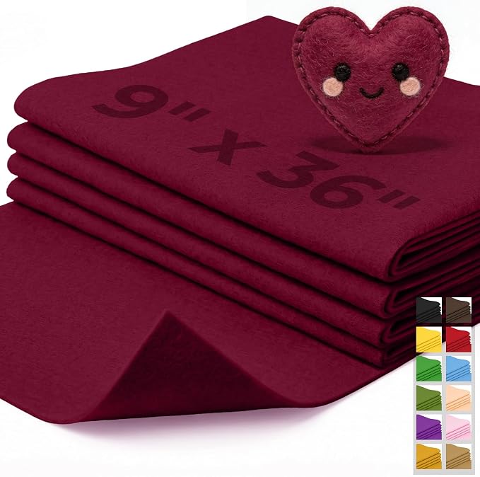IONTACH 9" X 36" Soft Felt Sheets 1.6mm Thick | Acrylic Felt Fabric