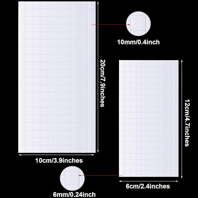 Zonon 16 Sheets Adhesive Foam Squares 3200 Pcs Double Sided Self Dots Precut