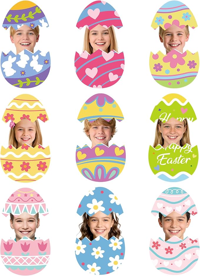 54Pcs Easter Egg Cutouts, Spring Classroom Bulletin Board Decorations,