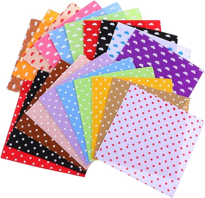 Healifty 20pcs Felt Fabric Sheets, Squares