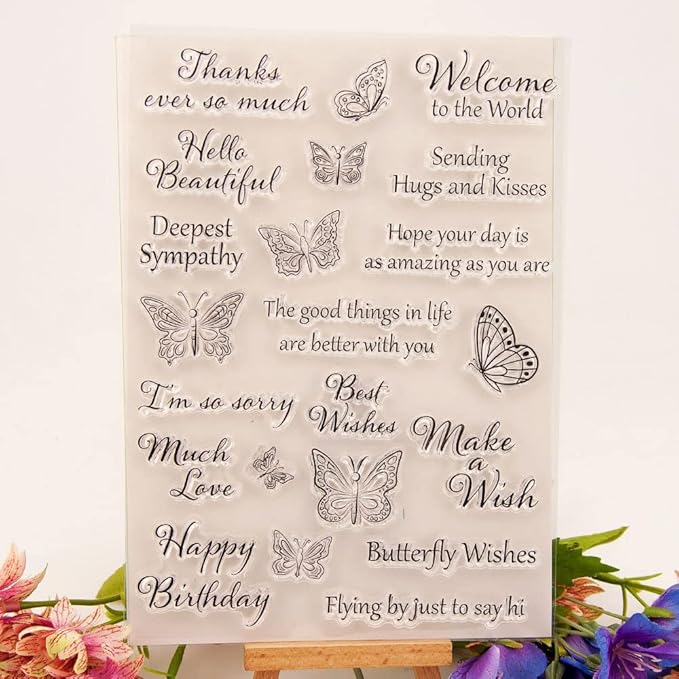 Butterflies Clear Stamps Silicone Stamp Cards