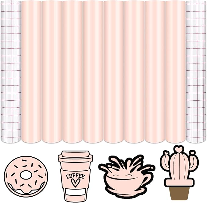 Tintnut Skin Tone Permanent Vinyl 8 Pcs 12x10in Light Pink Adhesive Vinyl |