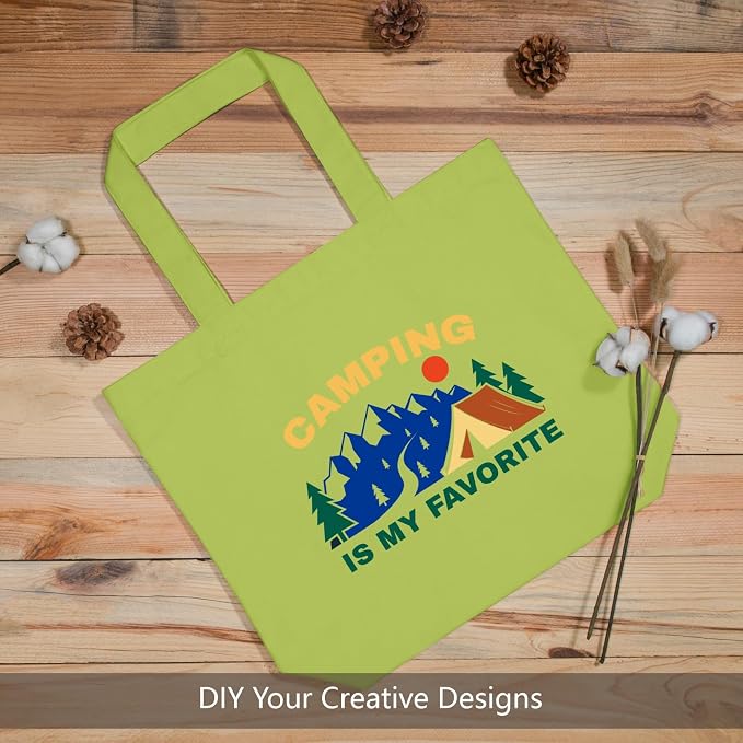 TOPDesign 3-Pack Super Strong Large 12oz Cotton Canvas Tote Bags, Reusable