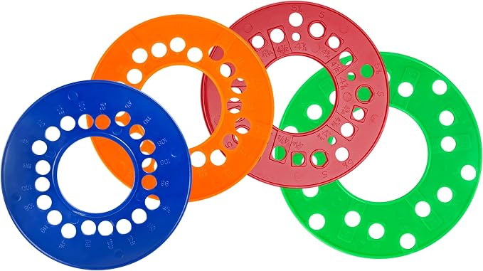 4Pcs Wheel Bolt Pattern Measuring Guides | 4 | 5 | 6 Lug Measuring Tool | SAE &