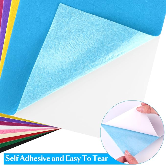 CHRORINE 10 Pcs Felt Fabric Sheets Self Adhesive Felt Sheets 8 x 12 Inches Felt