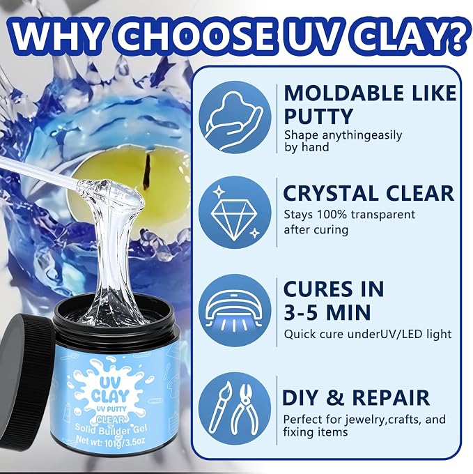 3.5 oz UV Clay Clear Polymer Resin