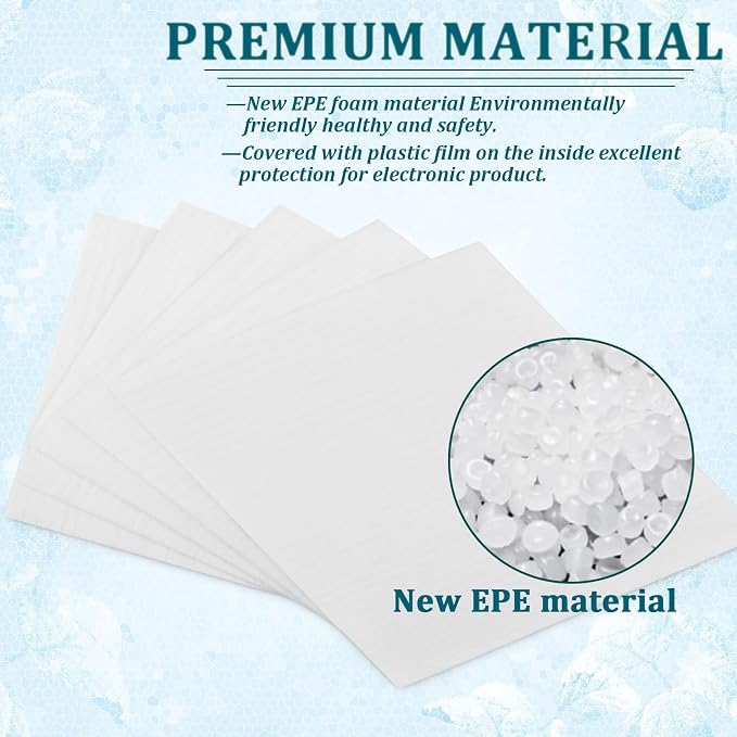 50 Pack Foam Pouches 8x8 Inch, Cushion Foam Pouches