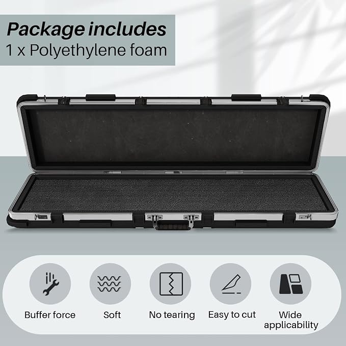 Ramede Customizable Polyethylene Foam Sheet 54 x 16 x 1 Inch Black Foam Insert