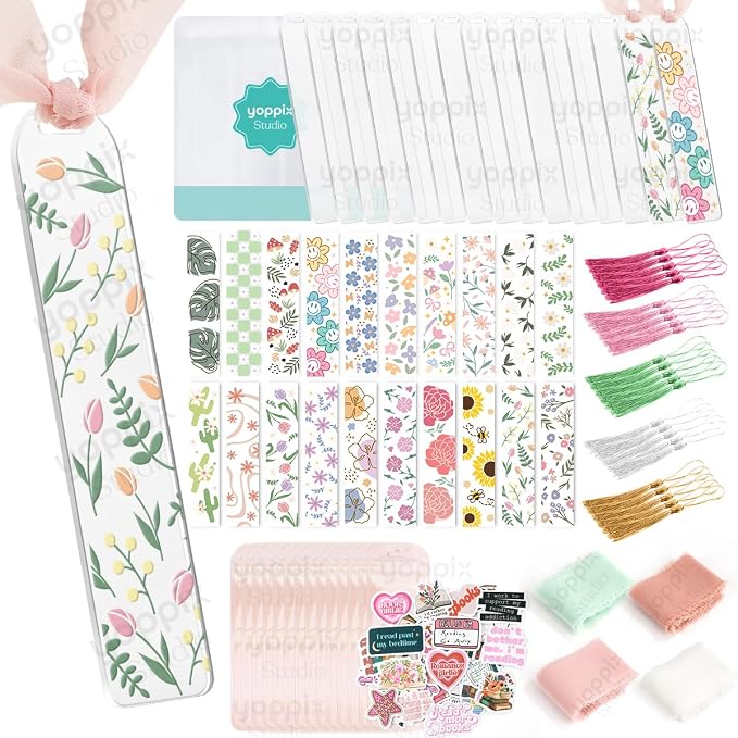 180 Pcs Acrylic Bookmark Blanks- 20 Set Bookmark Making Kit