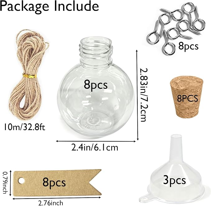 8 Packs 100mL Mini Plastic Bottles