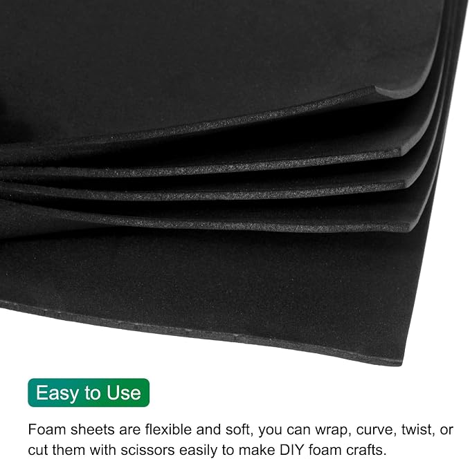 MECCANIXITY EVA Foam Sheets Black 35.4 Inch x 19.7 Inch 2mm Thick Crafts Foam