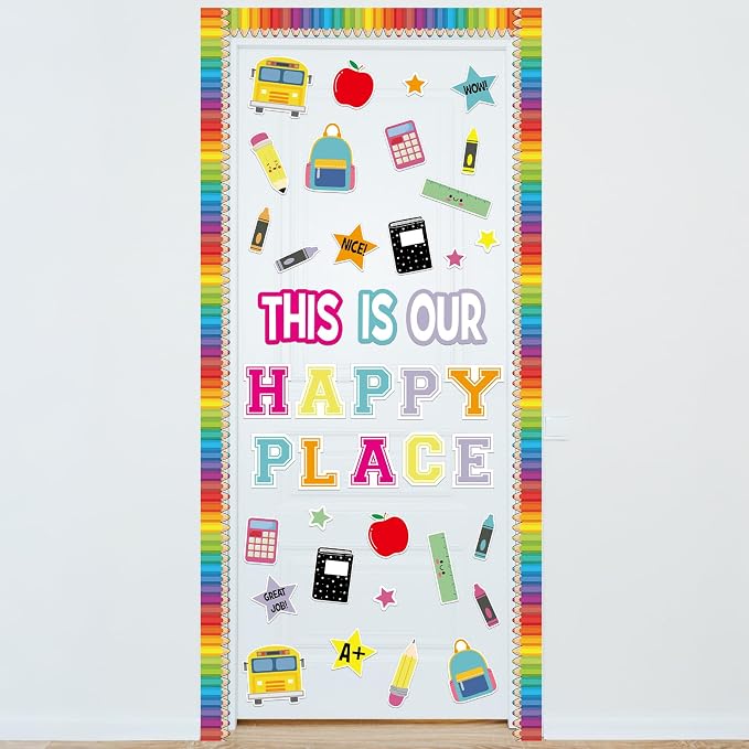 Mooliwe This is Our Happy Place Classroom Decor Welcome Back to School Bulletin