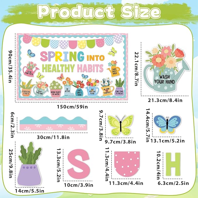 Spring Healthy Bulletin Board Set Spring Into Healthy Habits Classroom