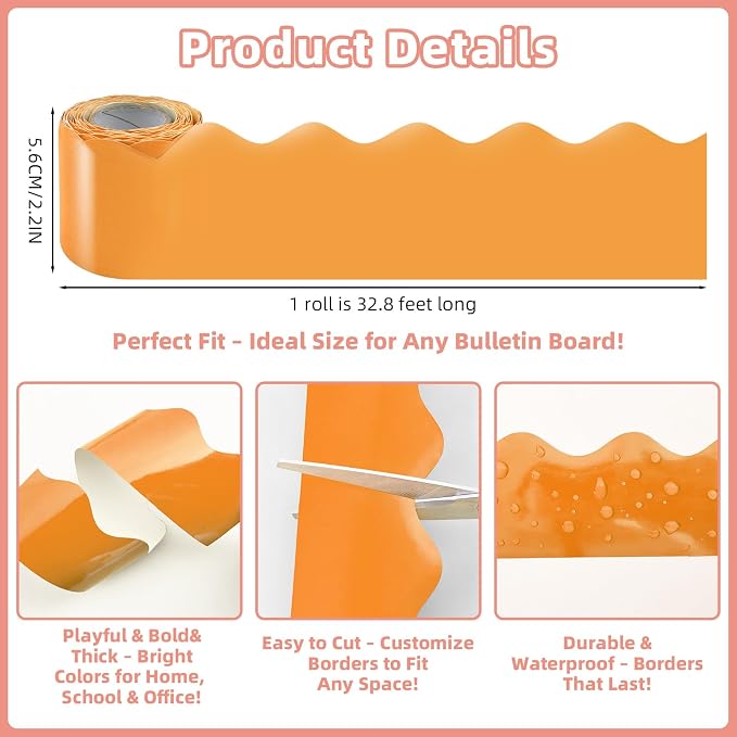 6 Rolls 196.8 Ft Bulletin Board Borders