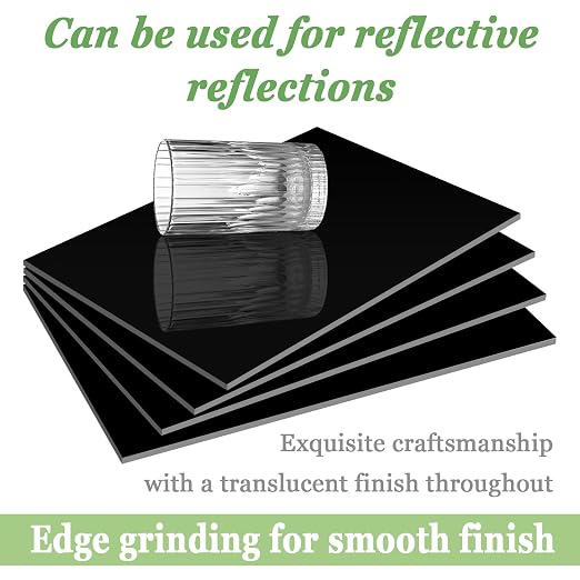 8 x 12 Black Acrylic Sheet 1/4 inch Thick 6mm Black Plexiglass Sheet, DIY