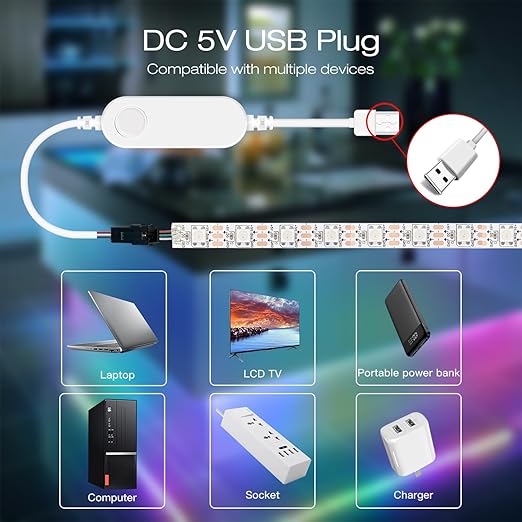 GLEDOPTO WLED ESP8266 Mini LED Strip Controller DC 5V USB RGB IC Digital Dynamic DIY Lights for WS2811 WS2812 WS2812b SK6812 WS2815 Addressable LED Strip Light