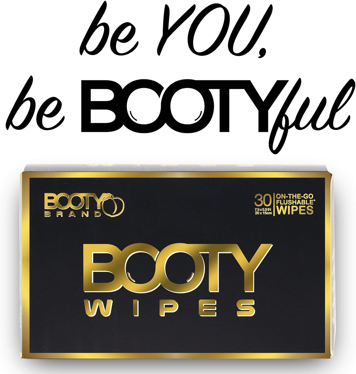 BOOTY WIPES for Men - 30 Individually Wrapped Flushable Wipes for Adults, Flushable Wet Wipes Great for Travel, pH Balanced, Infused with Vitamin-E & Aloe