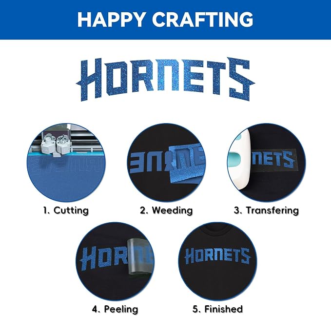 Aoder Blue Glitter Heat Transfer Vinyl
