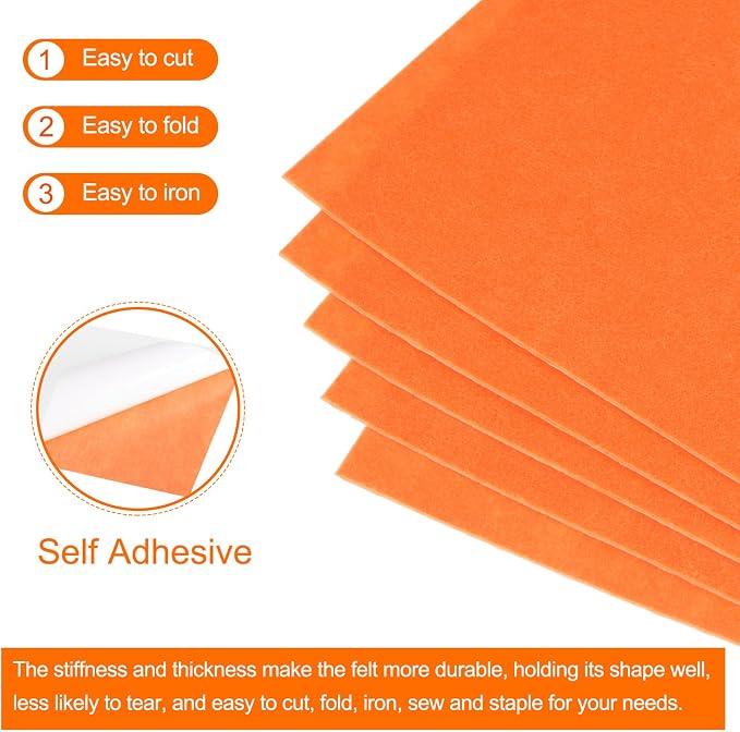 MECCANIXITY Adhesive Felt Sheets, Felt Fabric Crafts Back Adhesive Felt Sheets