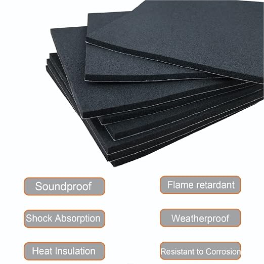 Adhesive Foam Padding 8 Pieces 6"x6"x1/16 Neoprene
