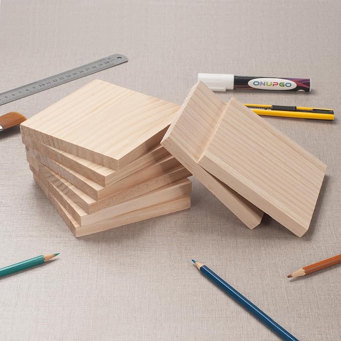 5″ X 5″ Wood Squares Wooden Blocks