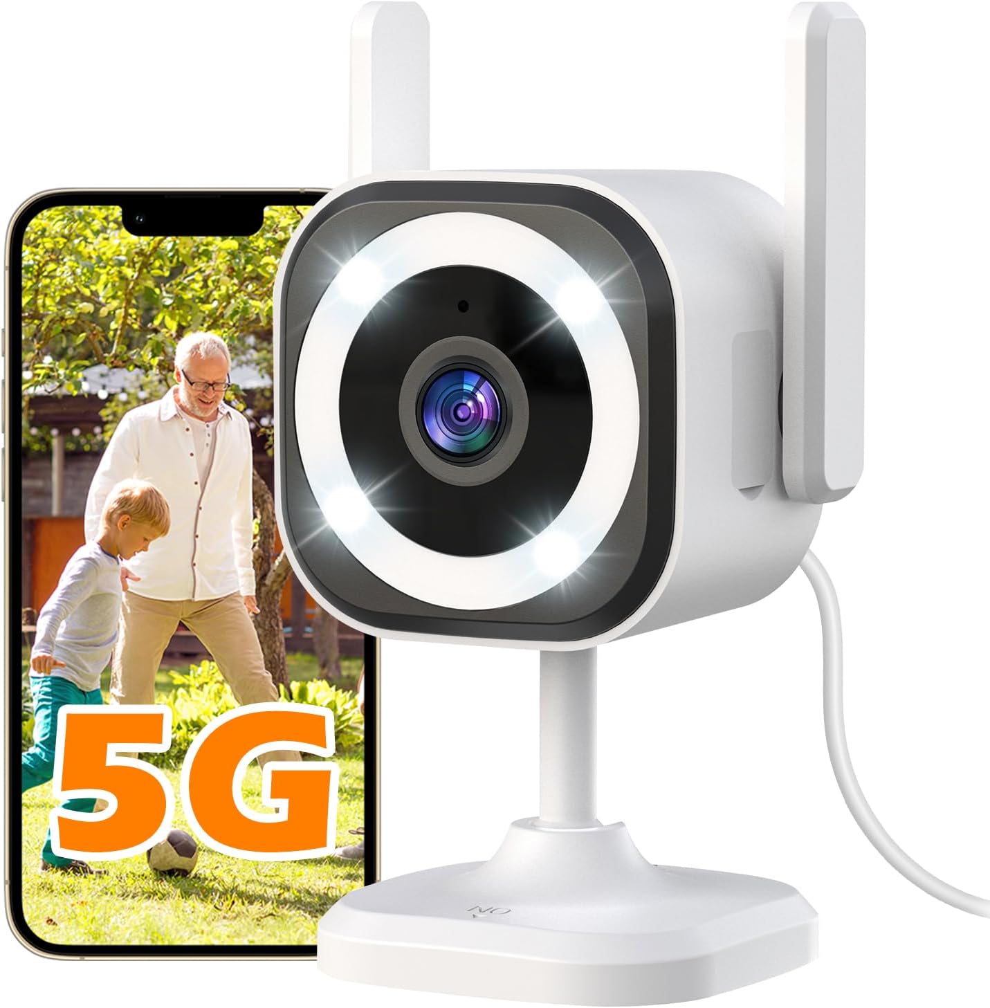2K Camera for Home Security, 5G Outdoor/Indoor Security Cameras, Baby Monitor Camera for Pet/Babies/Room/Cat/Dog/Nanny/Elder, IP66 Waterproof, 3 Night Vision, Alarm Siren, 24/7 SD Recordings/Cloud