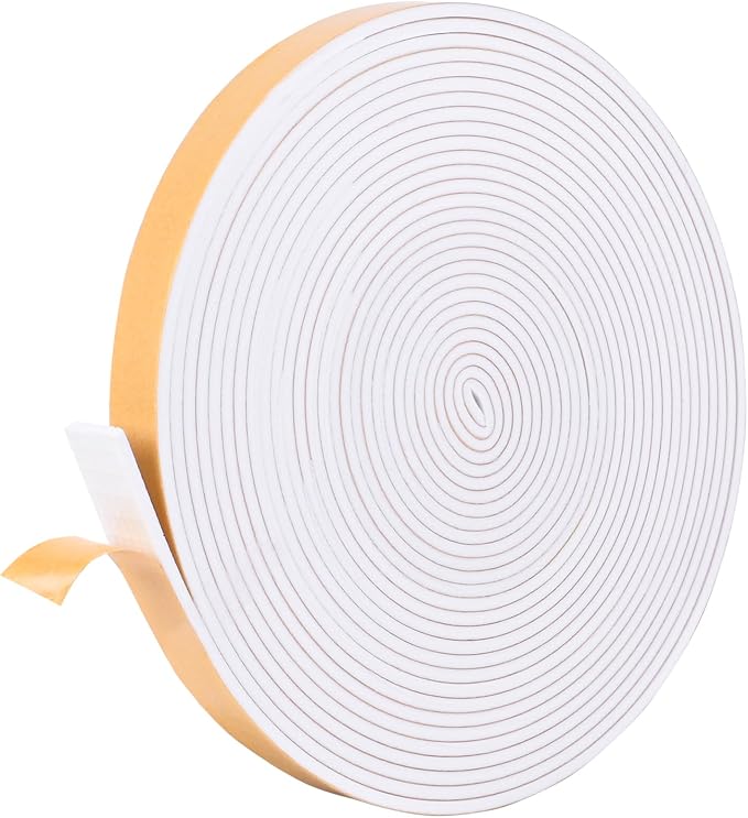Kikerike Self Adhesive Foam Tape Weatherstrip 1/2in x 1/8in x 13Ft High Density